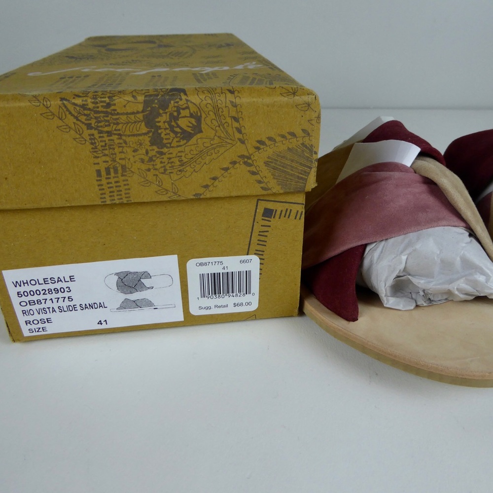 Free People Rio Vista Suede Leather Slide Sandals - Picture 2 of 6